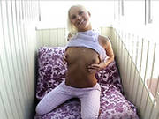 Slim Chick In Pajamas Trina Masturbates On The Balcony