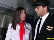 Well Skilled Stewardess Mischa Serving Her Client At The Hichest Level.