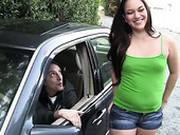 Chubby Brunette Leilani Love Gives Blowjob In The Restroom For A Cumload In Her Mouth