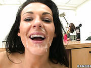 Dirty Nikki Gets Her Face Messed Up With A Fat Load