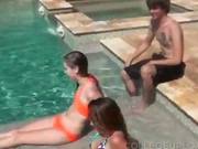 College Hotties Flashing Tits At Pool Sex Party