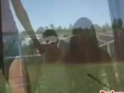 Dirty Redhead Girl Gets Cum On Her Back