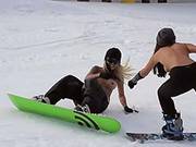Gorgeous Babes Try Out Driving A Biplane And Snowboarding