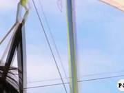 Glamour Big Boobs Babes Kooter Kiting And Driving On The Mud
