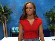 Chocolate Babe On The Massage Table Gets To Be Ravaged 