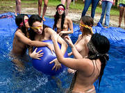 Poor Pledges Wrestle In A Homemade Pool And Suck Off Cock