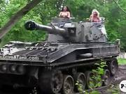 Bikini Hot Babes Enjoyed Driving A Tank And Dirty Biking