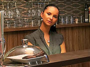 Real Amateur Pretty Chick Marie Getty Analyzed In The Bar For Cash