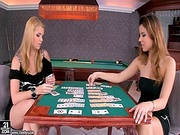 Card Game Turns To Erotic Lesbian Sex