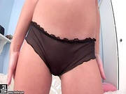 Cock Shaped Toy In Her Ass Is Big