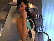 High Heels And Hose On Brunette Teen