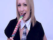 Slutty School Girl Tasting A Nice Candy With Pleasure