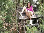 Teen Alone In Woods Masturbates For Orgasm