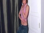Sexy Looking Teen Slowly Undressing Her Gorgeous Body