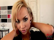 Busty Blonde Audrey Masturbating Her Accurate Pussy