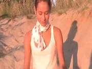 Super Hot Euro Chick On The Hot Sand