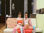 Two Chicks One Guy On The Couch