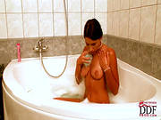 Zafira Taking Bath And Invited Her Cute Sister