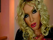 Curly Blonde Aiwe Playing With Her Amazing Body