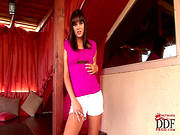 Brunette With Small Tits Masturbates