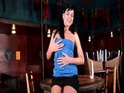 Masturbation On The Table With Big Dildo