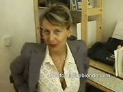 British Milf Secretary In Stockings Masturbating At Work