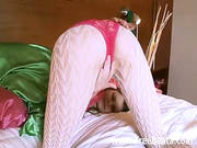 Petite Girl In Pantyhose Rubbing Pussy