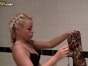 Blonde Teen Gets Covered In Cream & Plays With Her Poon