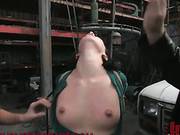 Skinny Brunette Dominated & Humiliated In Scrap Yard