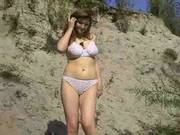 Young Busty Hot Strip Outdoors