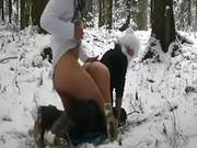 Amateur Couple Fucks Outside In The Snow