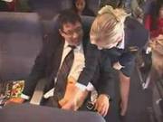 Cute Stewardess Give A Public Masturbation