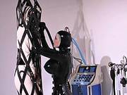 Latex Bitch In Kinky Latex Catsuit Plays Rough Games