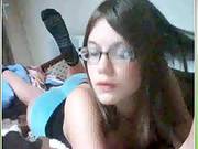 Sweet Little Teen Beauty With Glasses Teases On Webcams