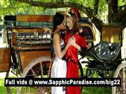 Cute Brunette And Redhead Lesbians Kissing And Licking