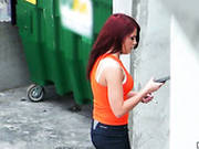 Cute Red Haired Chick Adriana Chechick Agrees To Suck A Tasty Lollicock