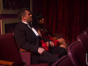 Hot Brunette With Pretty Tits Kaylani Lei Enjoys Rubbing The Tool In Theater