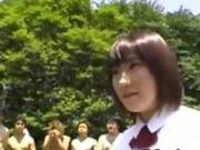 Cute Asian Girl In An Outdoor Gangbang