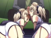 Two Hentai Cuties Sharing A Dick And Hard Fucking In The Train