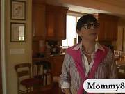 Strict Stepmom Catches Teen Giving Head To Her Boyfriend In Her Livingroom