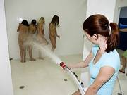 Newbie Sorority Rushes Toying Then Get Hosed Down Naked