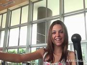 Cute Teen Beauty Shows Sexy Body In Small Outfit At The Gym