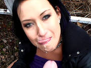 Lovely Euro Chick Gets Fucked And Receives A Facial From A Stranger In Public
