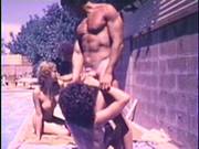 Two Girls And A Muscle Bound Stud In Vintage Threesome