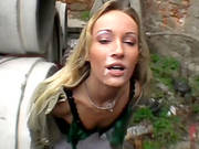 Yummy Blonde Chick Gets Fucked And Swallows Sperm In Public