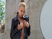 Tiny Tits Playboy Girl Outdoors
