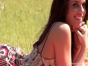 Pretty Girl In A Short Dress Outdoors