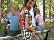 Awesome Babe Shows Off In The Park