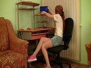 Nerdy Chick Shows Off On Cam