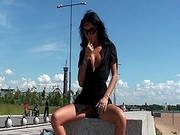 Beautiful Girl Shows Off In The Open